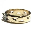 14k yellow gold .465ct SI2 I round diamond womens engagement ring 5.8g estate  — photo 3