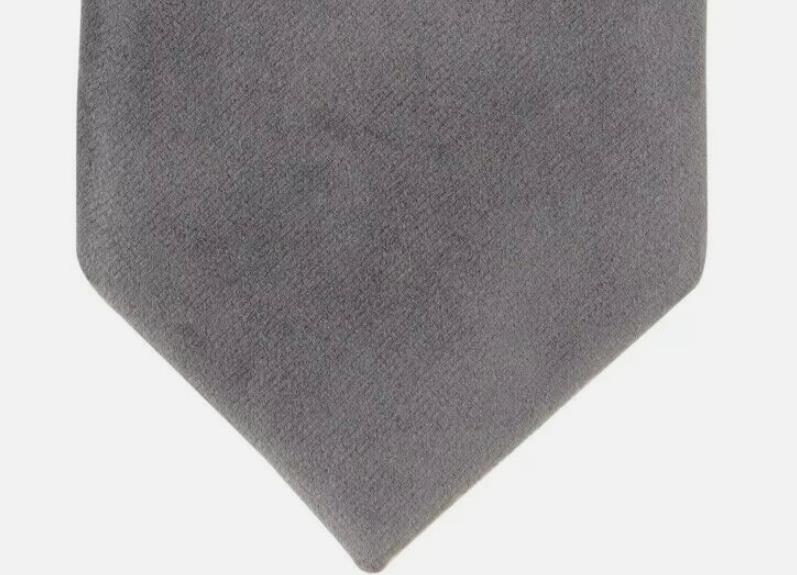 Alfani Mens Solid Grey Velvet Slim Tie Necktie 2 3/4