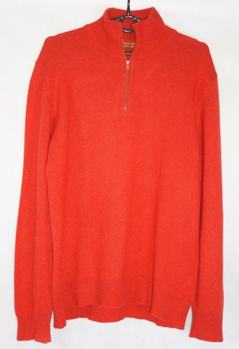 Mens OSVALDO BRUNI BASIC Wool Blend Jumper Zip Neck Pullover Red Size L - Picture 8 of 12