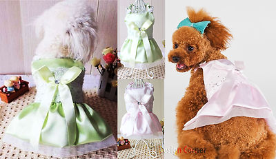 Spring Formal Satin Dog Dress Gown w Bow Wedding Party Speical Occasions XS-XL | eBay Spring Formal Satin Dog Dress Gown w Bow Wedding Party Speical Occasions XS-XL | eBay