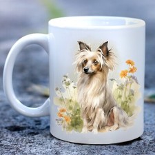 Pet Dog Mug, watercolour Chinese Crested - Ideal Gift