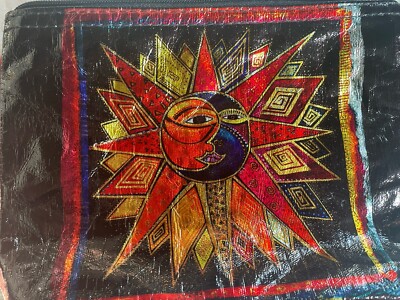 Laurel Burch Foil Sun Moon and Star Dance 15x10 E/W  Clutch  Zip NWT