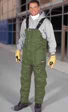 RefrigiWear Bib Overall Insulated Cold Weather Olive Green Style 385 Large