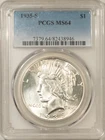 1935-S $1 PEACE DOLLAR - PCGS MS-64, BLAST WHITE!
