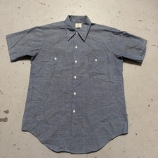 Vintage 1970s Big Mac Selvedge Cotton Blend Chambray Work Shirt S-M