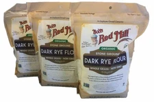 3 Pack Bob's Red mill Organic Dark Rye Flour 20 oz (2C)