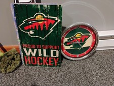 Wild Sign-Clock-Proud To Support Wild Hockey-Wild Emblem L-17