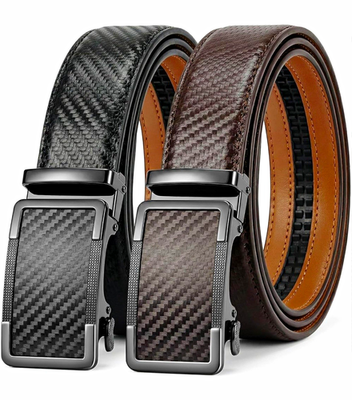 #ad Men#x27;s Adjustable Ratchet Dress Belt Set 1.5in Zinc Alloy Buckle Black Brown $19.11