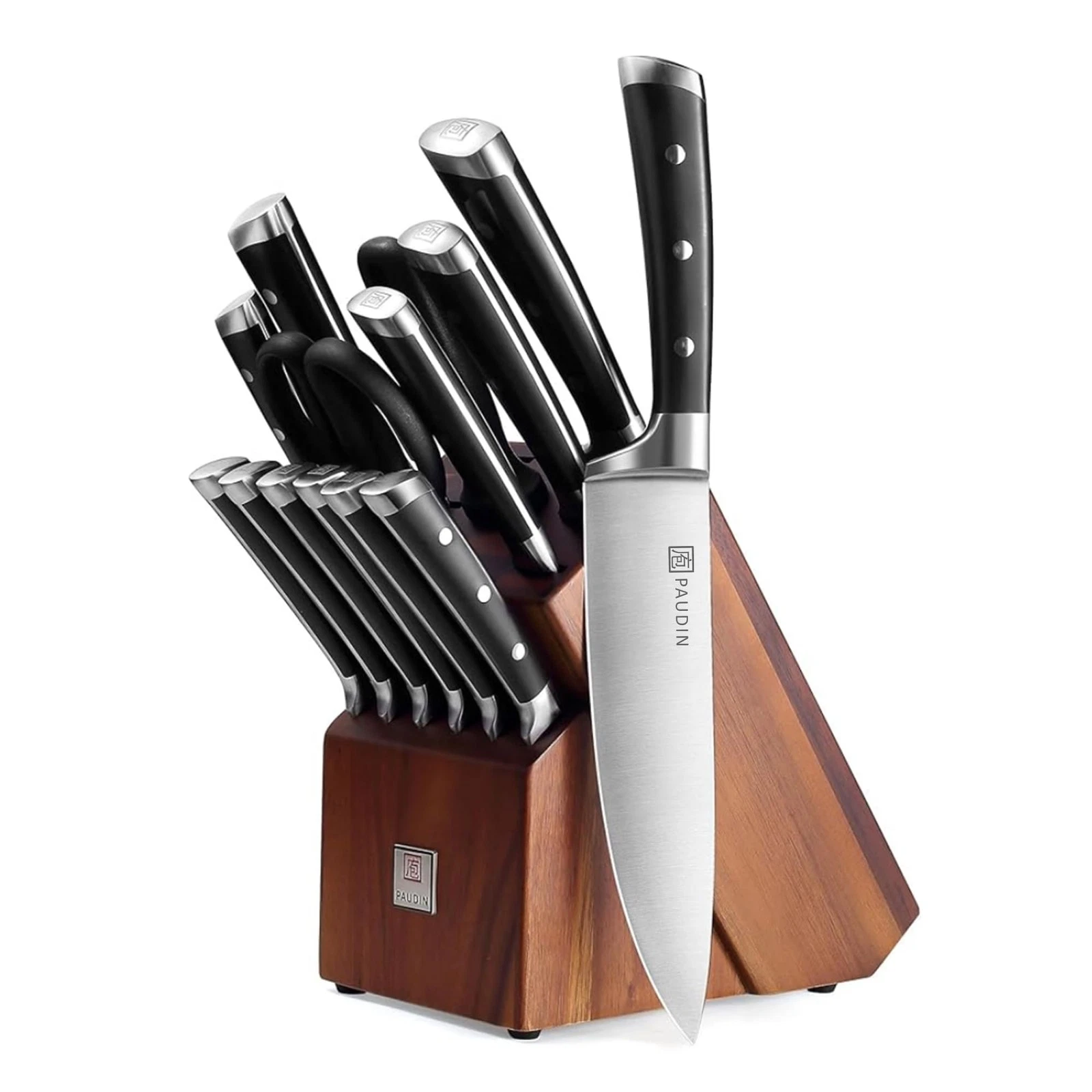 Block Set, 15 Pieces Set with Block, High Carbon Stainless Steel Kitchen Set ...