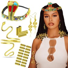 RechicGu 25 Pieces Egyptian Cleopatra Costume Accessories, Snake Headpiece Go...