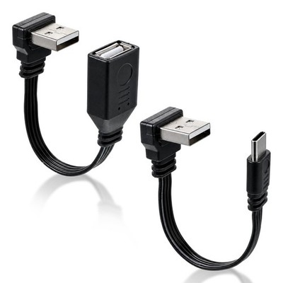 2 Pack 90 Degree USB 3.0 Male to Female Extension Cable 66W 4inch Cord Lead