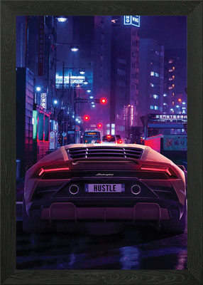 Hustle Lamborghini gerahmtes Wandbild Poster Leinwanddruck Bild