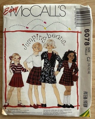 McCall s Jumping Beans Pattern Girls  Jacket Top & Skirt Size 10-14 **READ