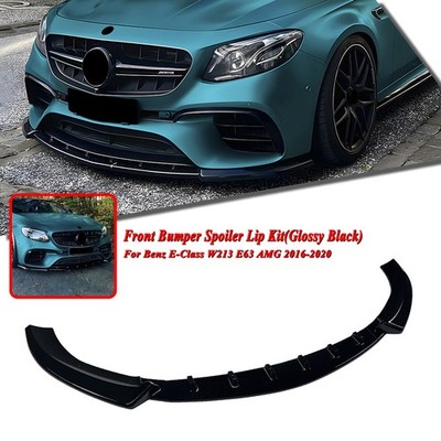 Front Bumper Spoiler Splitter Lip Kit For Benz W213 E63 AMG 2016-2020 Only Black