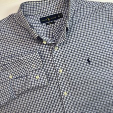 Ralph Lauren Classic Fit Shirt Men's Size XL Blue Plaid Button-down Long Sleeve
