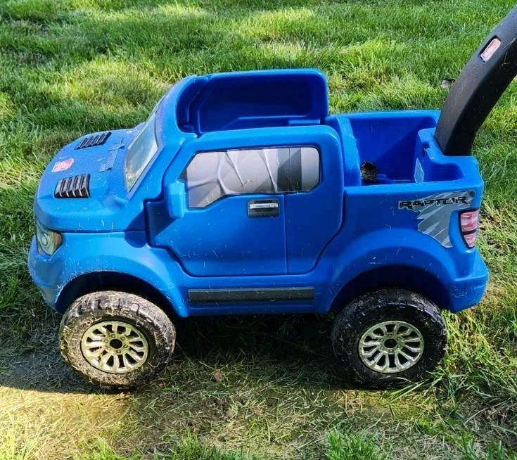 PASSO 2 CARRINHO DE BEBÊ INFANTIL PASSEIO EM EMPURRAR CARRO FORD F 150 CAMINHÃO RAPTOR AZUL - Imagem 4 de 4