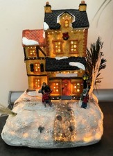 LED Weihnachts Stadt Szene - fibre optic hause Tisch Deko Haus Tanne beleuchtet