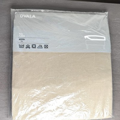 NIP IKEA Dvala Twin Size Fitted Sheet Beige Cotton 38 X 74 X 12 