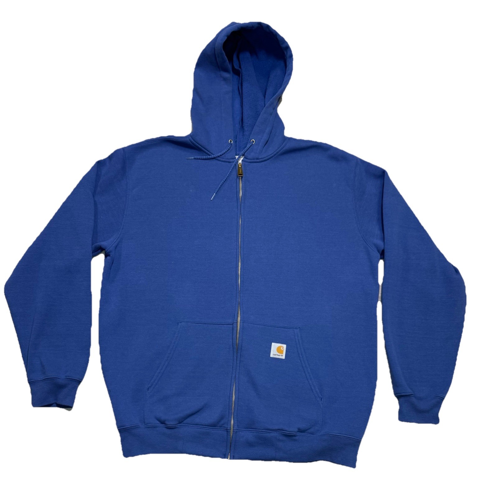 Carhartt Full Zip Hoodie Mens Sz L Workwear Blue