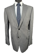 STAFFORD Mens Gray CLASSIC FIT 2 Button Notch Lapel Sport Coat Blazer Jacket 42L