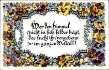 Postcard saying by Otto Ludwig, who does not take heaven in himself... - 4151206