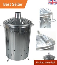 125L Galvanised Metal Incinerator with Special Locking Lid for Safe Burning