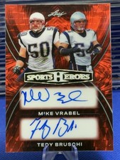 2026 Leaf Sports Heroes Mike Vrabel Tedy Bruschi 1/1 Auto  RED     PATRIOTS