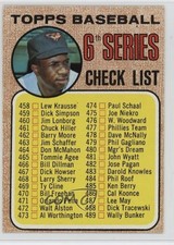 1968 Topps Checklist Frank Robinson ( (space between hat)) #454 HOF 1sw9