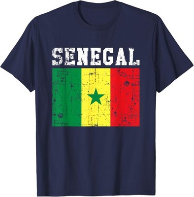 Retro Vintage Senegal Flag Senegalese Roots Unisex T-Shirt