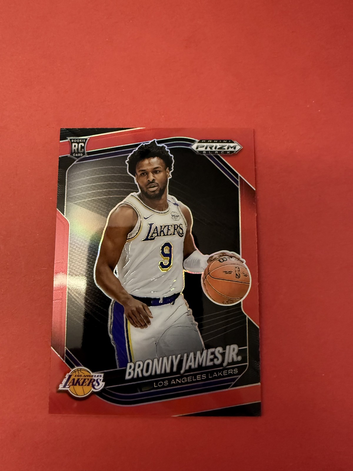 2024-25 Panini Prizm Black - Bronny James, Bronny James #94 Red Prizm /299 (RC)