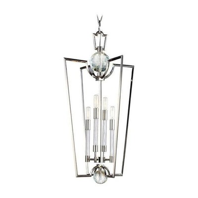 Used Hudson Valley Waterloo Pendant 4-Light Polished Nickel 3017-PN Good Cond