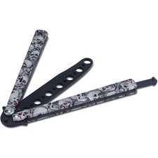 Entrenador de Cuchillo Mariposa, Balisong de Acero, Cuchillo de Práctica Sin Afilar, Sk