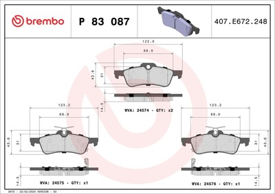 BREMBO Bremsbelagsatz Scheibenbremse PRIME LINE P 83 087 für DAIHATSU TOYOTA GPL