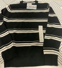    Cat  Jack Brand Boys Black Stripe Sweater Size Small 6/7   