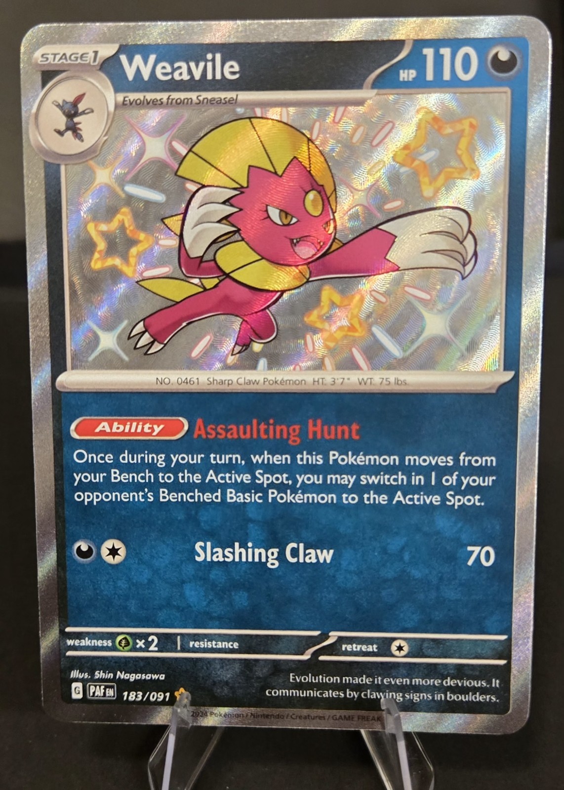 Weavile 183/091 SV: Paldean Fates Holo