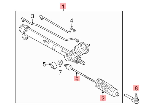 09-13 CHEVROLET CORVETTE C6 POWER STEERING GEAR RACK PINION TIE ROD ASSEMBLY OEM