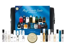 Macy's 18 Piece Favorite Scents Colonge Sampler For Men With Black Bag