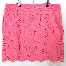 Talbots Pink Eyelet Lace Pencil Skirt 18 Preppy Tropical Resort Coastal Chic