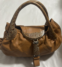 Fendi satchel, Brown, Crocodile Embossed Acce...