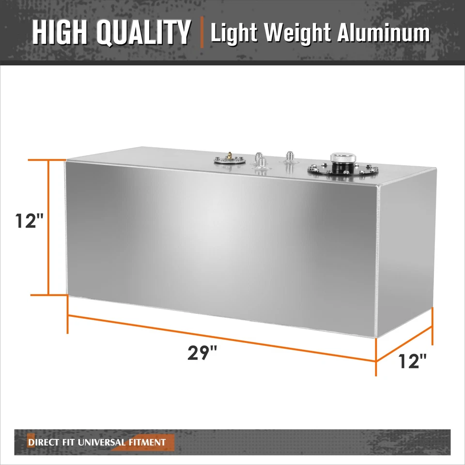 Tanque de gas/cella de combustible metálico de aluminio ligero de 14 galones con tapa y transmisor de nivel Foto 4 de 4