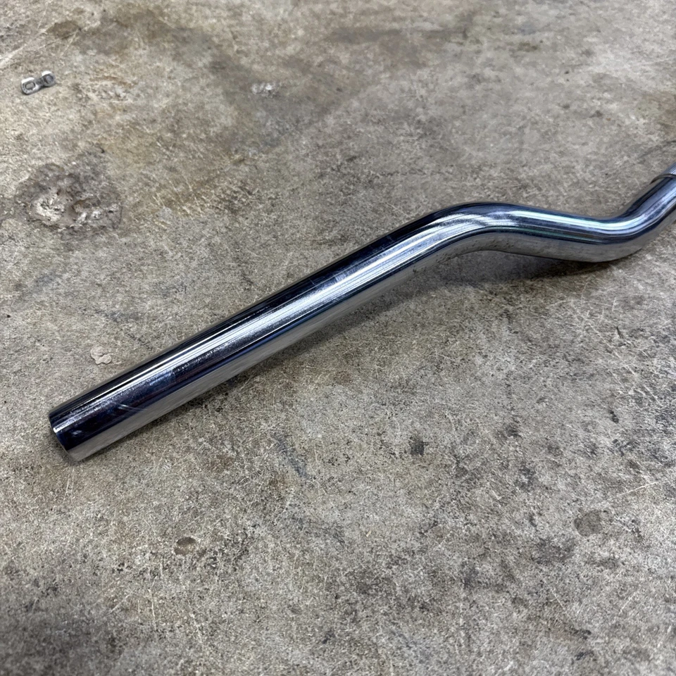 Manillar cromado vintage, 640 mm de ancho, 22,2 / 25,4 mm abrazadera cuña acero años 80 elevación Foto 2 de 4