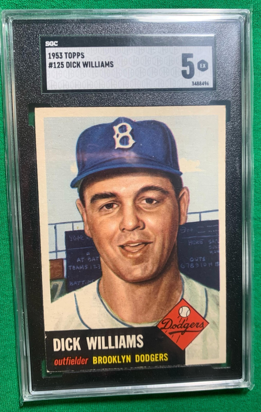 Dick Williams 1953 Topps #125 🔥 Brooklyn Dodgers SGC 5!!