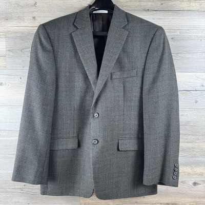 Lauren Ralph Lauren Sport Coat Blazer 40S Gray Micro Check 100% Wool