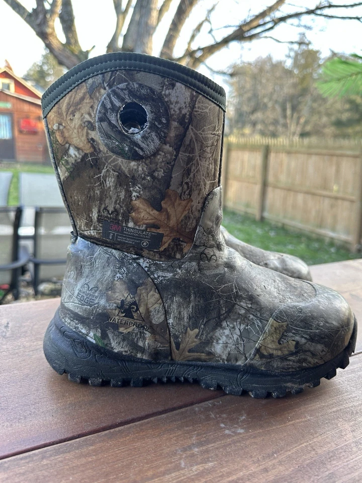 Rocky Kids Boys Realtree Edge Rubber Spike 400G WP Hunting Boots Size 5 - Image 2 of 4