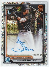 2024 Bowman Chrome Javier Francisco 1st Rookie Speckle Autograph /299 #CPA-JFA