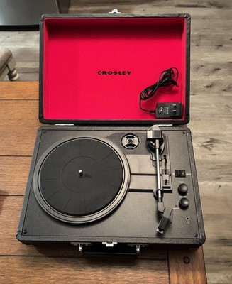 Crosley CR8005D-BK Portable Vinyl Record Player Turntable - Tested & Working
