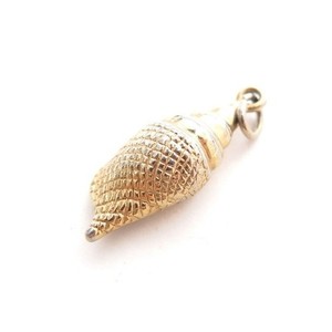 Authentic Vintage Gold Plated Seashell Marine Life Charm Pendant