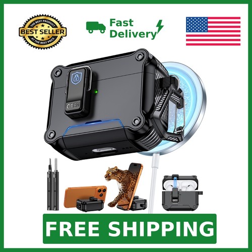 Inesore for AirPods Pro 3 Case with Secure Lock (Black) | Phone Stand Design,...
