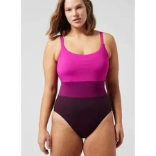 Athleta Coastline Colorblock One Piece Swimsuit - Electric Fuchsia XL - NWT
