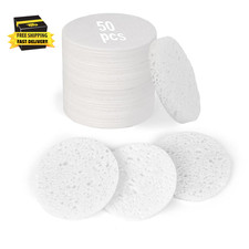 50-Count Compressed Facial Sponges,100 Natural Cellulose Cosmetic Make up Spong
